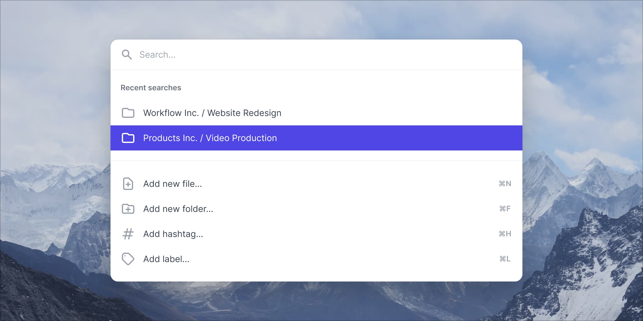 Paleta de comandos de Tailwind UI