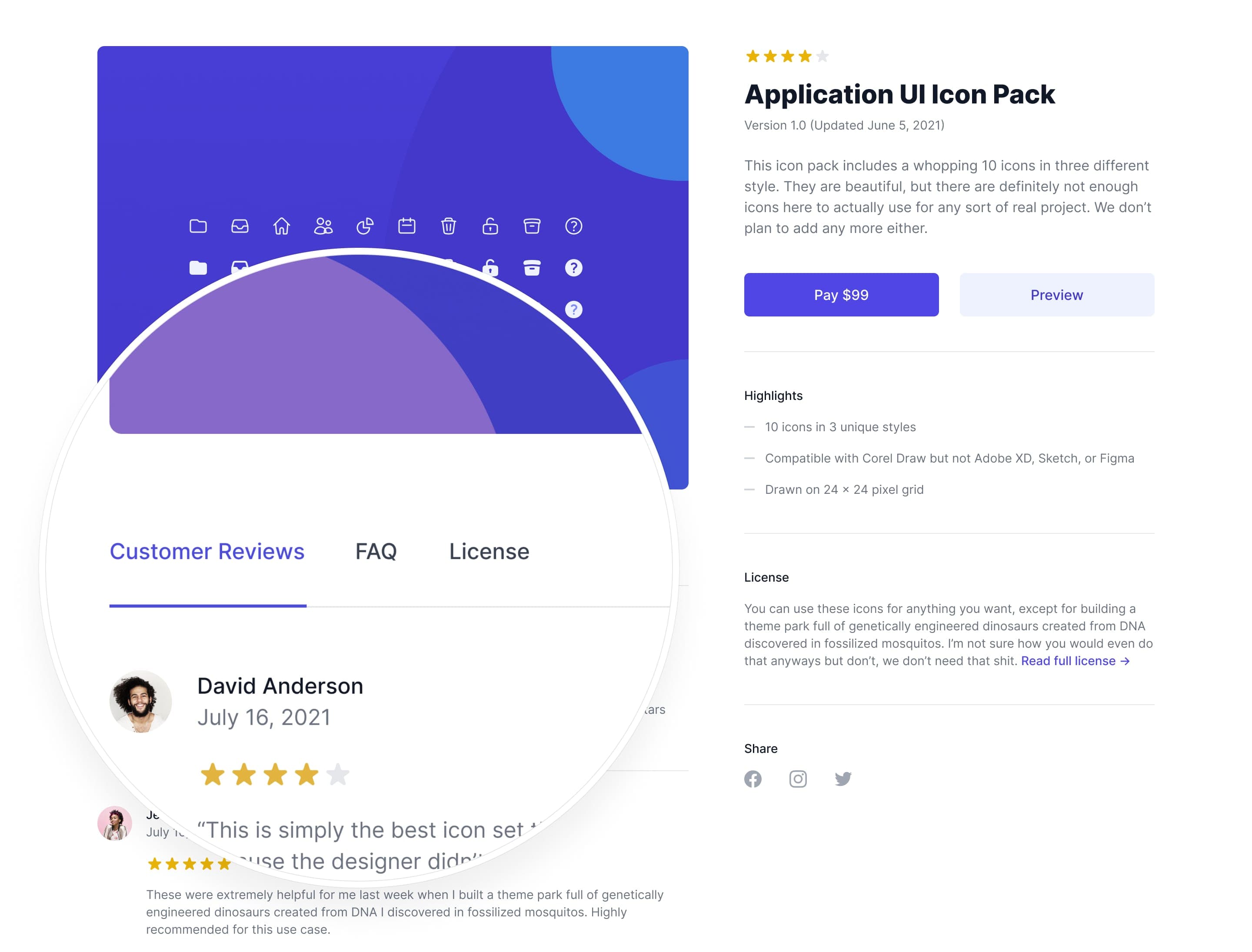 Diseño de interfaz de detalles de producto de Tailwind UI Ecommerce.